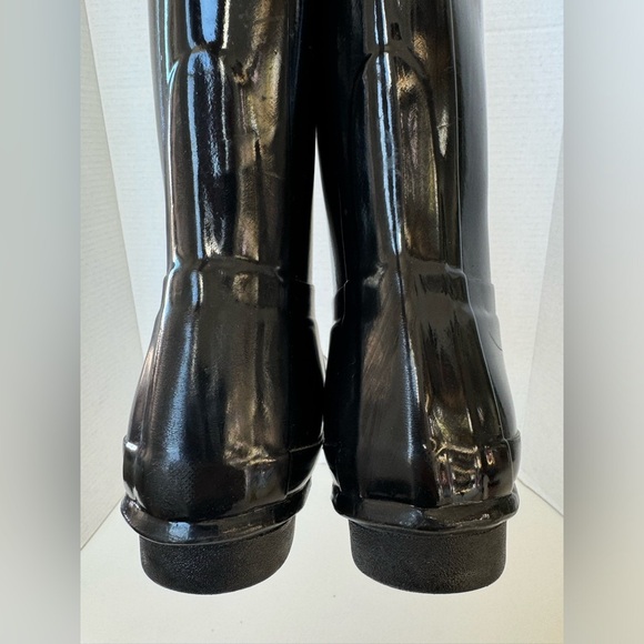 Hunter Original Tall Black Gloss Rubber Rain Boots size 6 - Picture 6 of 10